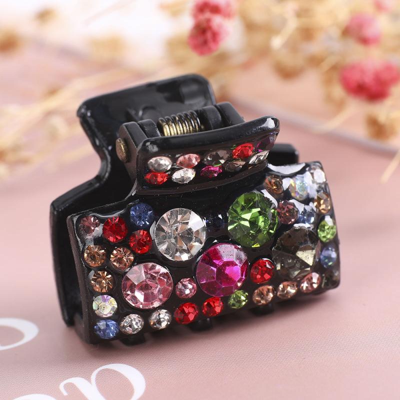 Small Rhinestone Hair Claw Clip for Thick Hair, Strong Hold Grip Accessories