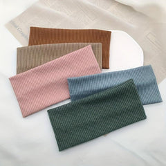 Solid Knitted Headbands Hairband Wide Sweatbands Hair Accessories For Women