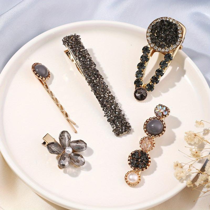 Rhinestone Hair Clip Crystal Duck Billed Clip For Women Girls