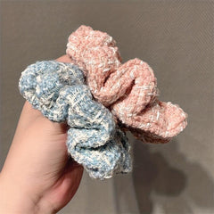 6pcs Pink Retro Hairpin Knitted Scrunchie Hair Rope Accessories