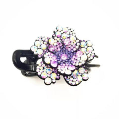 Vintage Rhinestone Flower Hair Claw Clips