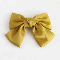 Satin Solid Bow Hair Clip Soft Bowknot Barrette Side Bang Girls Hair Clip
