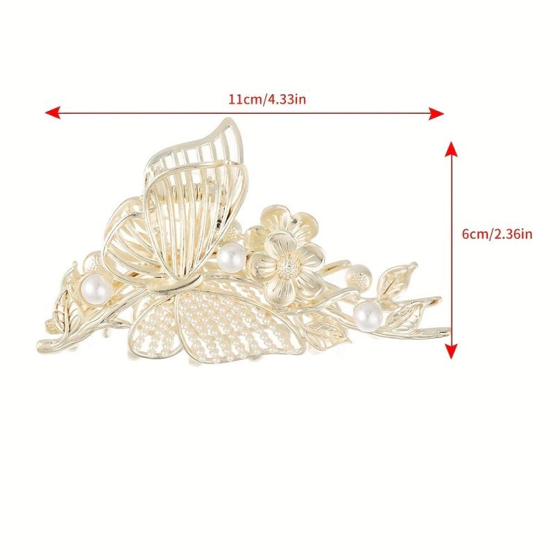 Rhinestone Butterfly Hair Claw Clips Elegant Hair Accessories