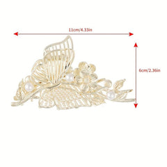 Rhinestone Butterfly Hair Claw Clips Elegant Hair Accessories