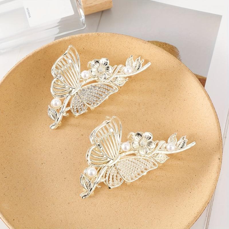Rhinestone Butterfly Hair Claw Clips Elegant Hair Accessories