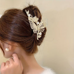 Rhinestone Butterfly Hair Claw Clips Elegant Hair Accessories