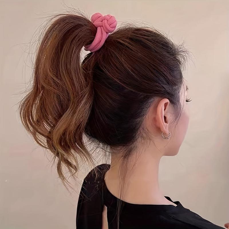2pcs Knotted Hair Tie Elastic Hair Rope Ponytail Holder Hair Accessories