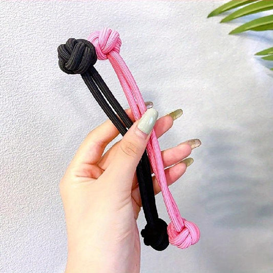 2pcs Knotted Hair Tie Elastic Hair Rope Ponytail Holder Hair Accessories