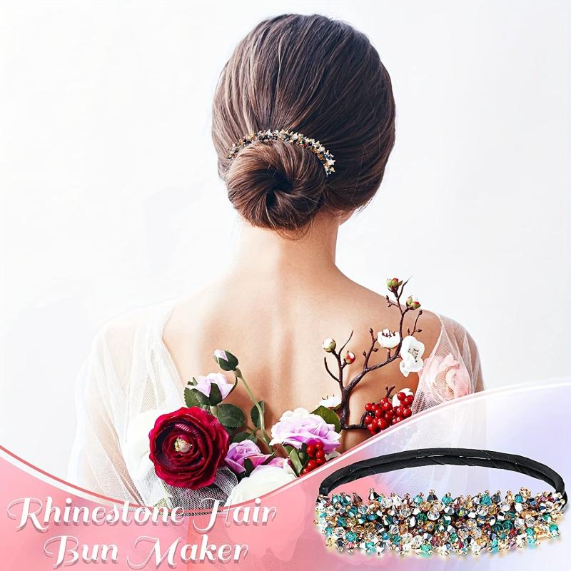 Crystal Beaded Headband Headdress Fluffy Flower Hair Accessories