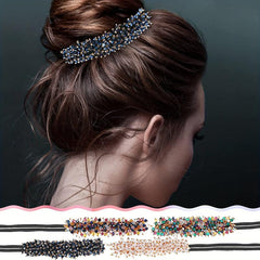 Crystal Beaded Headband Headdress Fluffy Flower Hair Accessories
