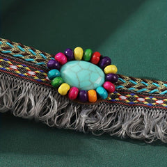 Boho Style Turquoise Decor Head Chain with Tassel