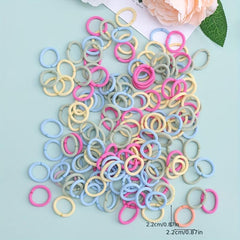 100 Colorful Elastic Hair Ties Bands for Girls Women