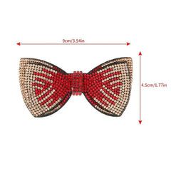 Layer Bow Tie Rhinestone Hair Clip Metal Retro Barrette Hairpin