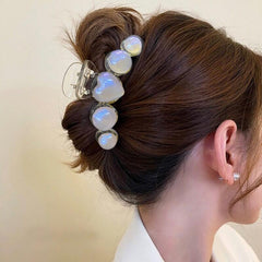 Laser Glitter Faux Pearl Hair Claws - Y2K Hair Accessories