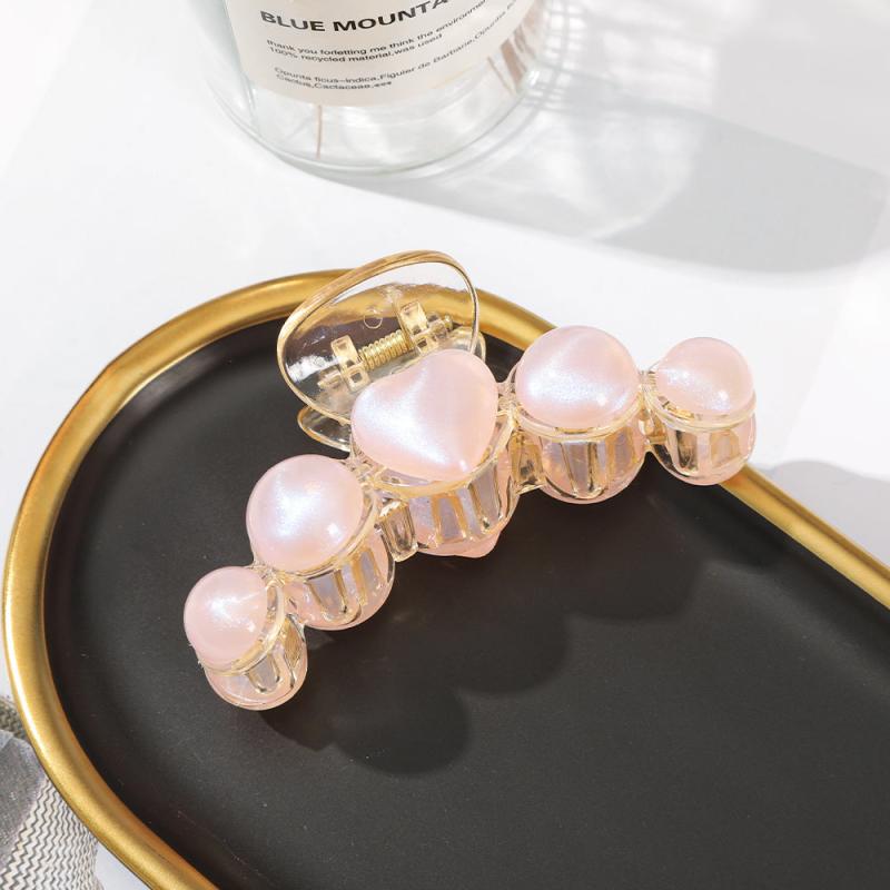 Laser Glitter Faux Pearl Hair Claws - Y2K Hair Accessories
