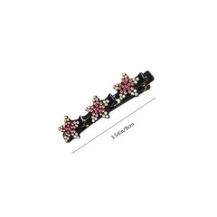 Crystal Stone Braided Hair Clips Double Bangs Hairpins