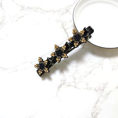 Crystal Stone Braided Hair Clips Double Bangs Hairpins