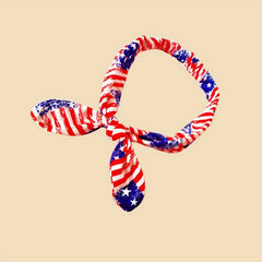 Flag Print Bowknot Hair Band Elastic Headband 4th Of July Headbands