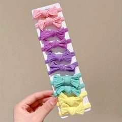 10pcs Colorful Bow Knot Hair Tie Elastic Rubber Band Hair Accessories