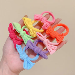 10pcs Colorful Bow Knot Hair Tie Elastic Rubber Band Hair Accessories