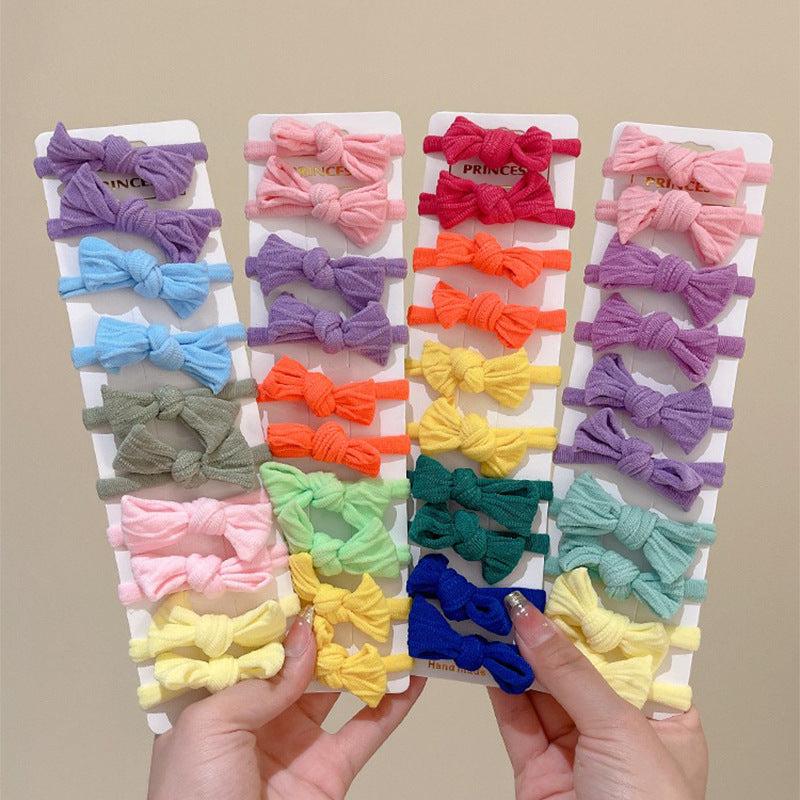 10pcs Colorful Bow Knot Hair Tie Elastic Rubber Band Hair Accessories