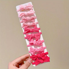 10pcs Colorful Bow Knot Hair Tie Elastic Rubber Band Hair Accessories