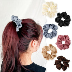 Solid Silk Scrunchie Chiffon Ponytail Holder