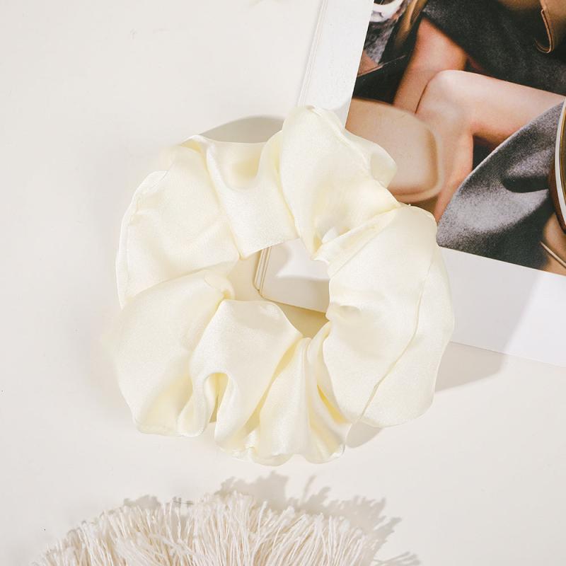 Solid Silk Scrunchie Chiffon Ponytail Holder