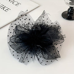 Ancient Style Ostrich Feather Hair Claw Large Hairpin
