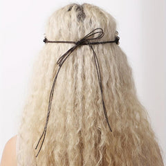 Boho Style Wide Head Chain Wooden Bead Hair Band
