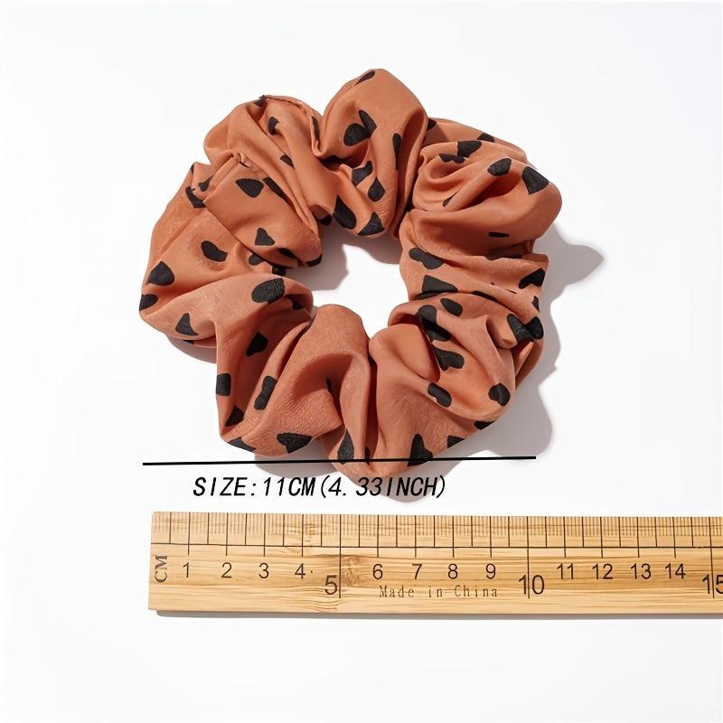 Chiffon Hair Rope Hair Ring Heart Printing Scrunchy Elastic Hair Bands
