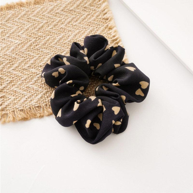 Chiffon Hair Rope Hair Ring Heart Printing Scrunchy Elastic Hair Bands