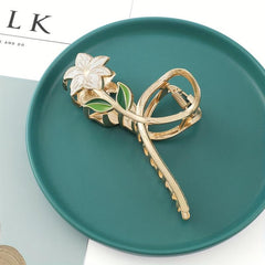 3pcs Flower Shape Metal Hair Claw Large Floral Shark Claw Non slip Hai...