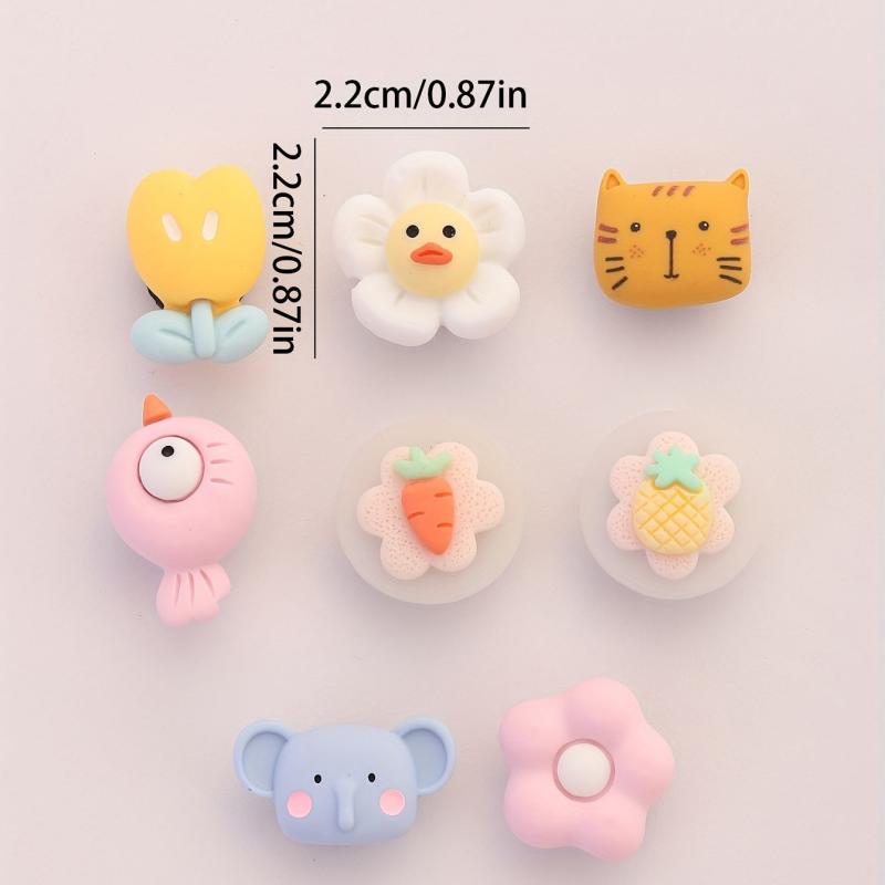 8pcs Cartoon Shoe Buckle Animal Fruit Clogs Sandal Buckles