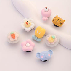 8pcs Cartoon Shoe Buckle Animal Fruit Clogs Sandal Buckles