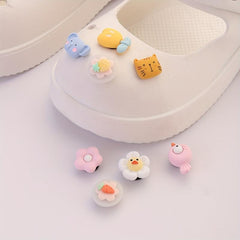 8pcs Cartoon Shoe Buckle Animal Fruit Clogs Sandal Buckles