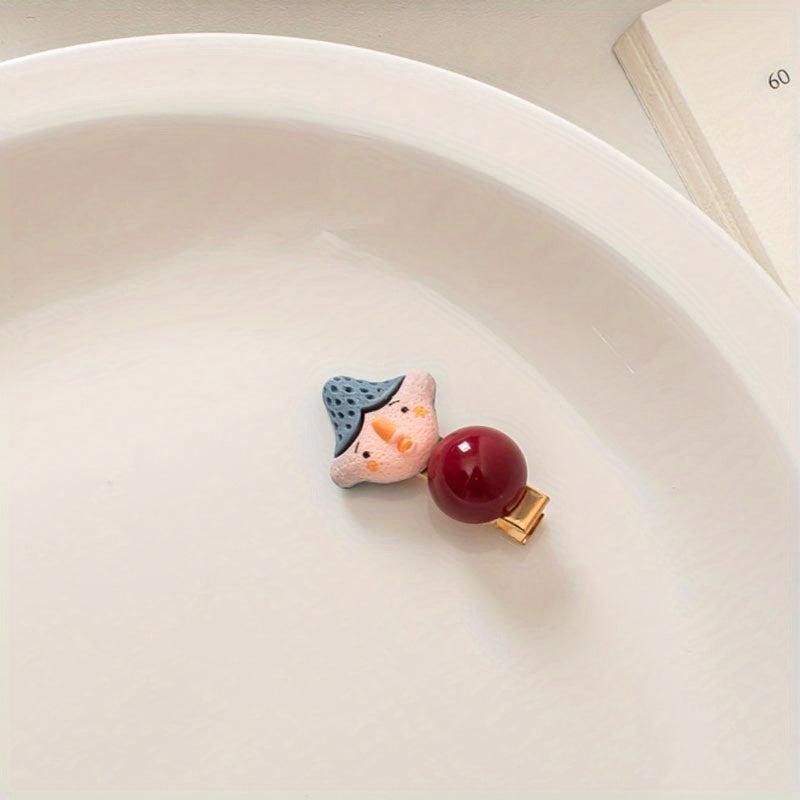 Funny Bead Doll Hair Clip Duckbill Barrette Hair Slides Clip