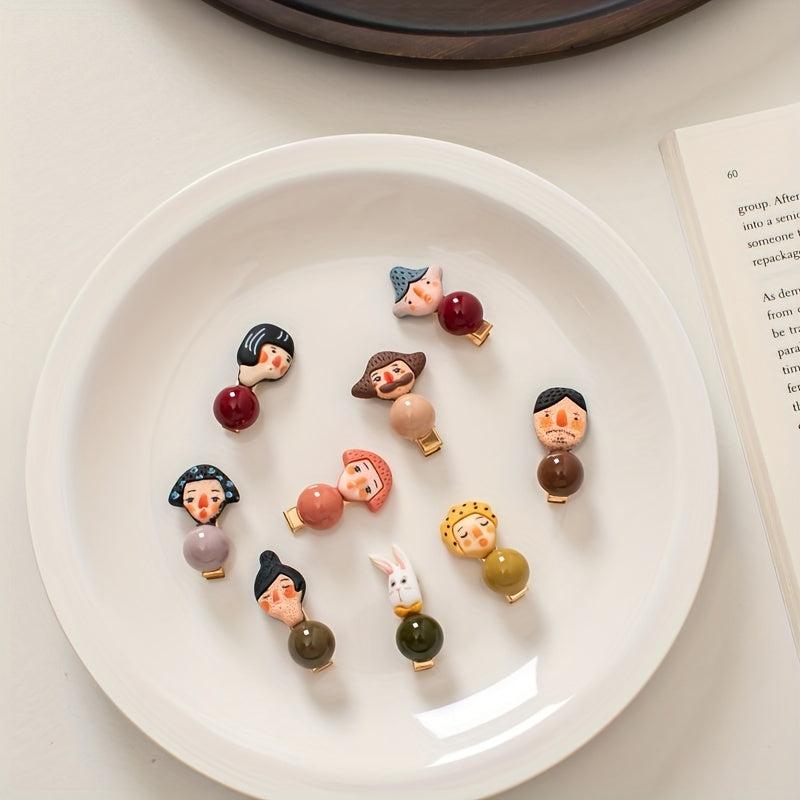 Funny Bead Doll Hair Clip Duckbill Barrette Hair Slides Clip