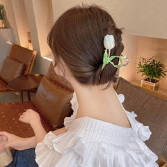 Tulip Flower Hair Clip Hair Claw Lovely Metal Clip Accessories