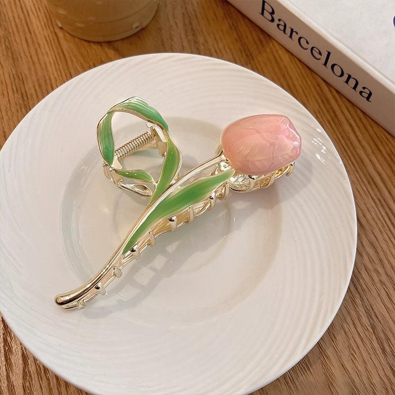 Tulip Flower Hair Clip Hair Claw Lovely Metal Clip Accessories