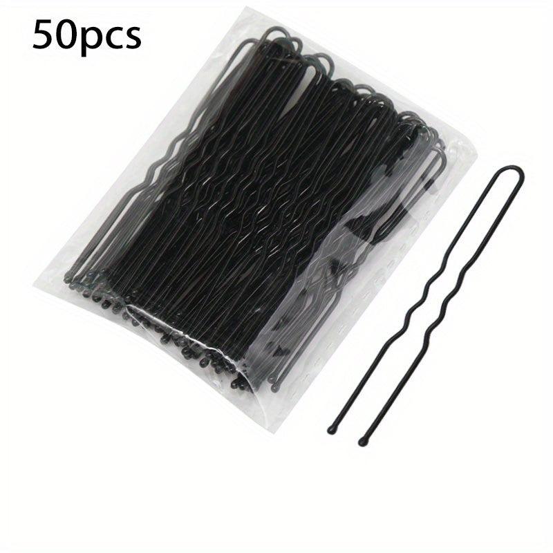 50pcs Gold & Silver U-shaped Hair Clip Wedding Dress Photo Studio Accessories