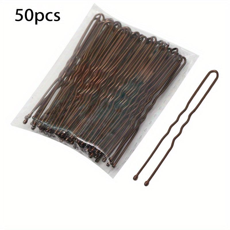 50pcs Gold & Silver U-shaped Hair Clip Wedding Dress Photo Studio Accessories