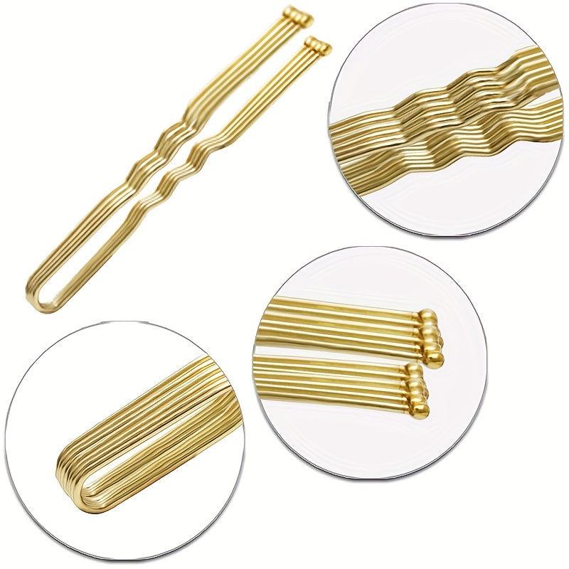 50pcs Gold & Silver U-shaped Hair Clip Wedding Dress Photo Studio Accessories