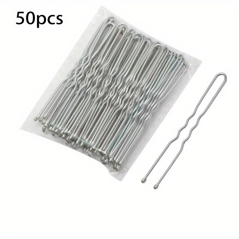 50pcs Gold & Silver U-shaped Hair Clip Wedding Dress Photo Studio Accessories