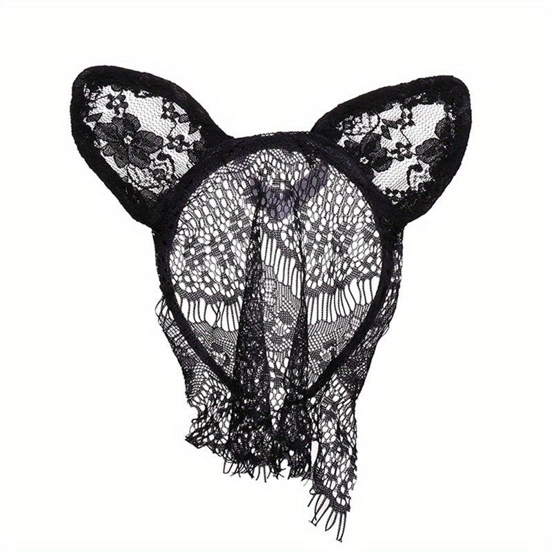 Lace Veil Cat Ears Hair Hoop for Women
