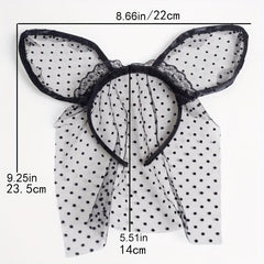 Lace Veil Cat Ears Hair Hoop for Women