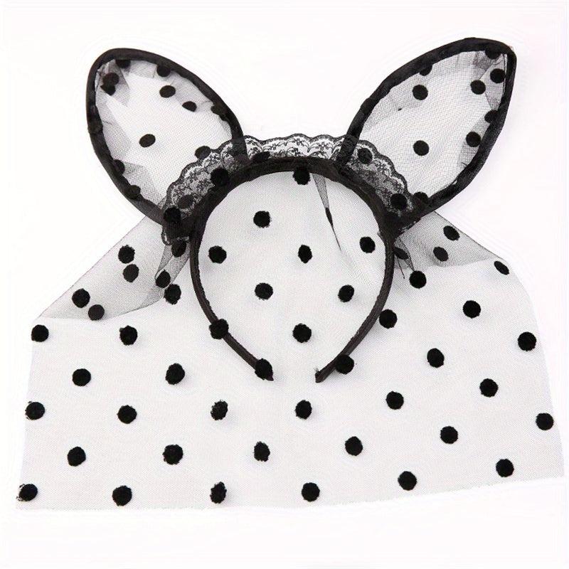 Lace Veil Cat Ears Hair Hoop for Women
