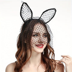 Lace Veil Cat Ears Hair Hoop for Women