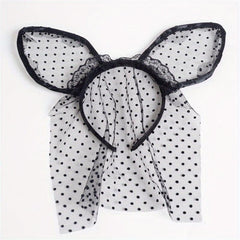 Lace Veil Cat Ears Hair Hoop for Women