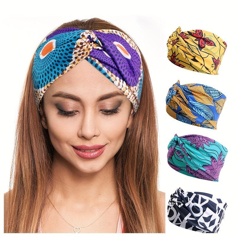 Boho Print Headbands Hairband Wide Sweatbands Hair Accessories Yoga Running